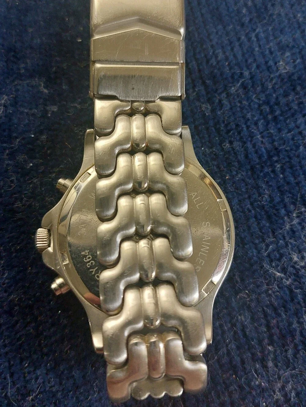 Vintage Lucien Piccard Chronograph Watch Silver Gold Tone White Dial - Needs Bat